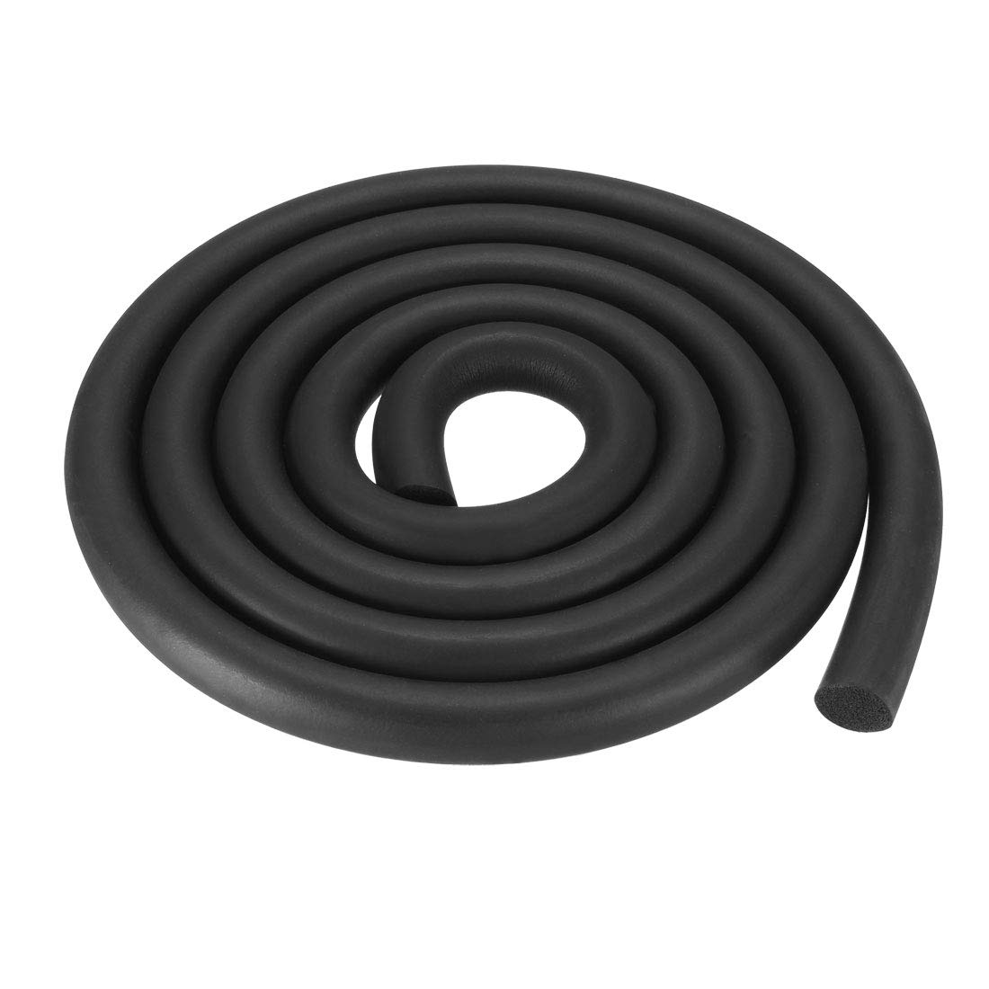 sourcing map Foam Rubber Seal Weather Strip 18mm Diameter 2 Meters Long Black