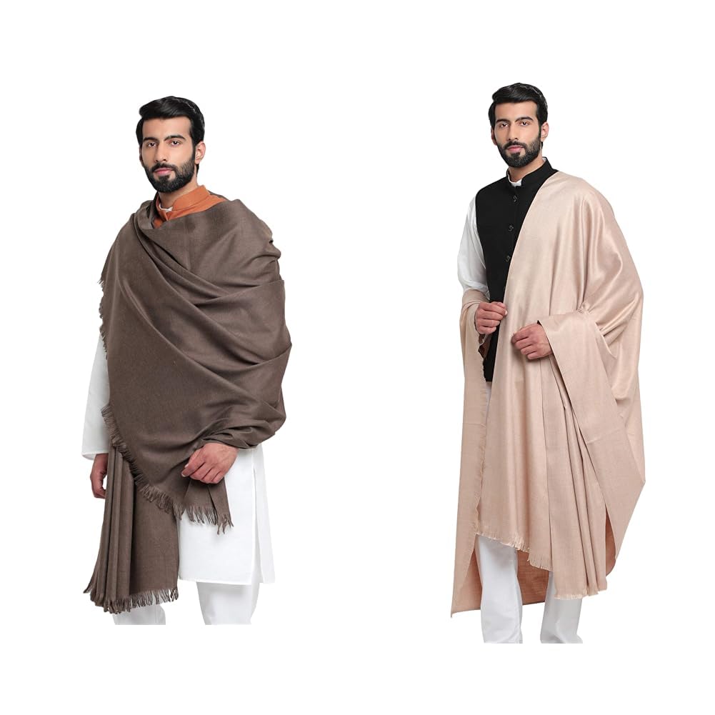 weavers villa Men's Plain Woollen Dhariwal Grey Lohi/Shawl, 125cm x 250cm Men's Plain Woollen Dhariwal Beige Lohi/Shawl, 125cm x 250cm-picture-27