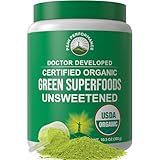 Peak Performance Unsweetened Organic Greens Superfood Powder. Super Greens Powder with 25+ Organic...
