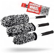 Maxshine Universal 3-Piece Microfiber Wheel Brush Kit Black | 14, 18 & 20 Sizes | Ultra-Soft Lint-Free Heads with Anti-Static | Versatile Car Wheel & Rim Cleaning Brushes for Auto Detailing