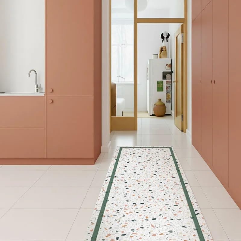 99 Déco - Tapis antidérapant en Vinyle intérieur et extérieur - 50 x 120 cm - Multicolore - Terrazzo