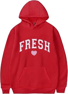 YINGKE Women\'s FRESH Hoodie Show Love Hoodie Y2K Print Personalized Streetwear Unisex Oversized Pullover Fashion Casual