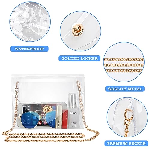 Image of HAOGUAGUA Clear Purse for Women, Clear Bag Stadium Approved, See Through Clear Handbag for Concerts Sports Events