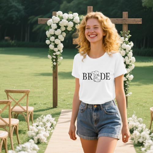 Western Shirts for Women Bride T-Shirt Bachelorette Tee Bridesmaid Tops2