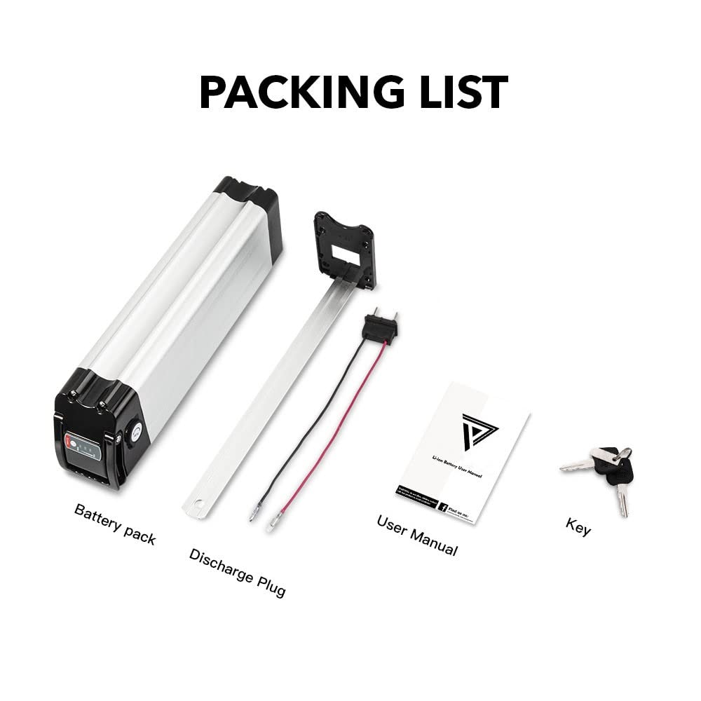 SEASON E-Bike Batterie de Vélo électrique 36V 10.4Ah / 14.5Ah / 15.6Ah / 18.2Ah XH370-10J Lithium-ION Battery pour E-Vélo MiFa Rex Aldi Phylion Zhenlong/ZL1010-F