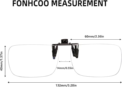 Miniatura 4 de FONHCOO Lentes de bloqueo de luz azul con clip para mujeres y hombres, clips en tus lentes de prescripción o lectura, ligeros, sin borde, antifatiga