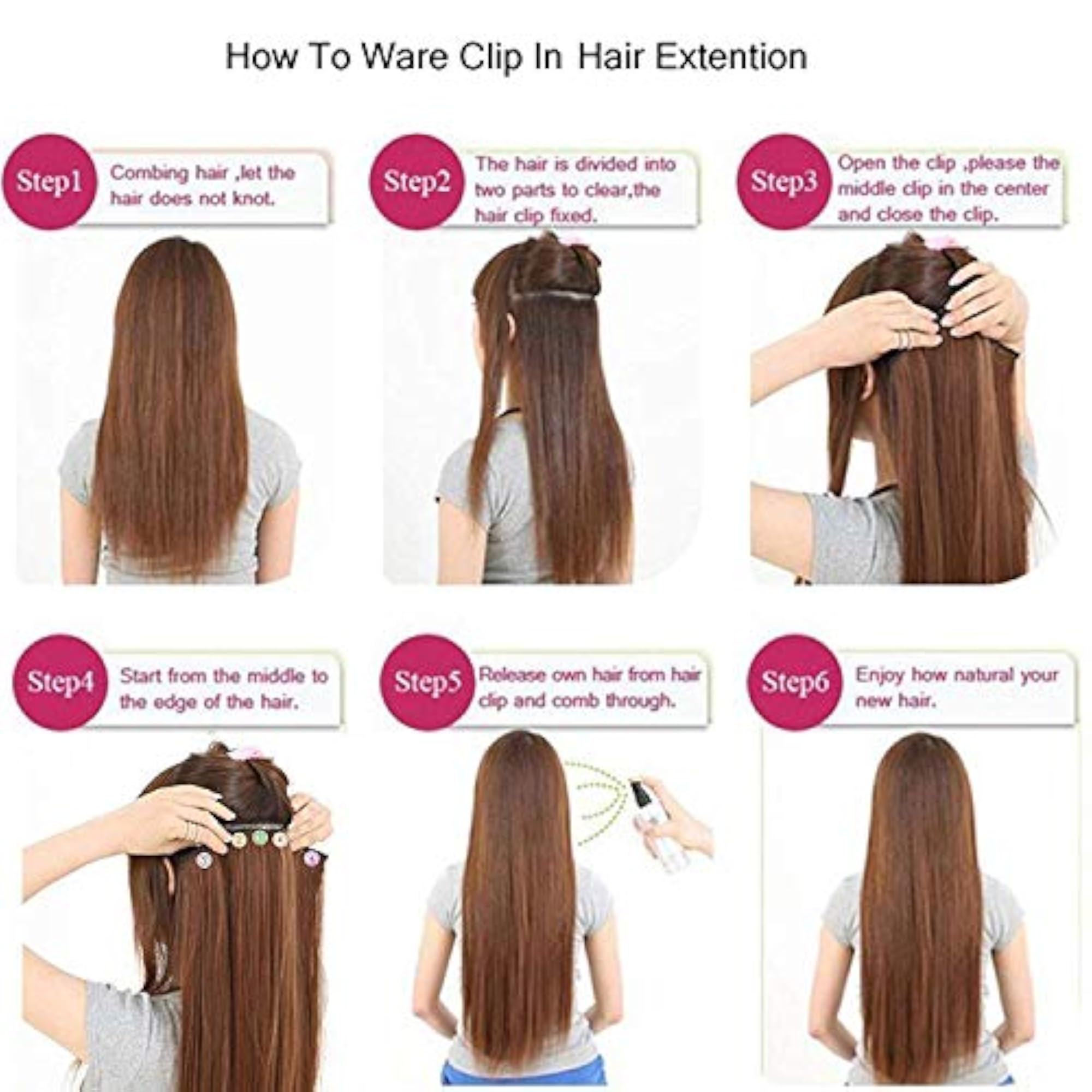 Straight Brown Red Highlighter Hair Extension