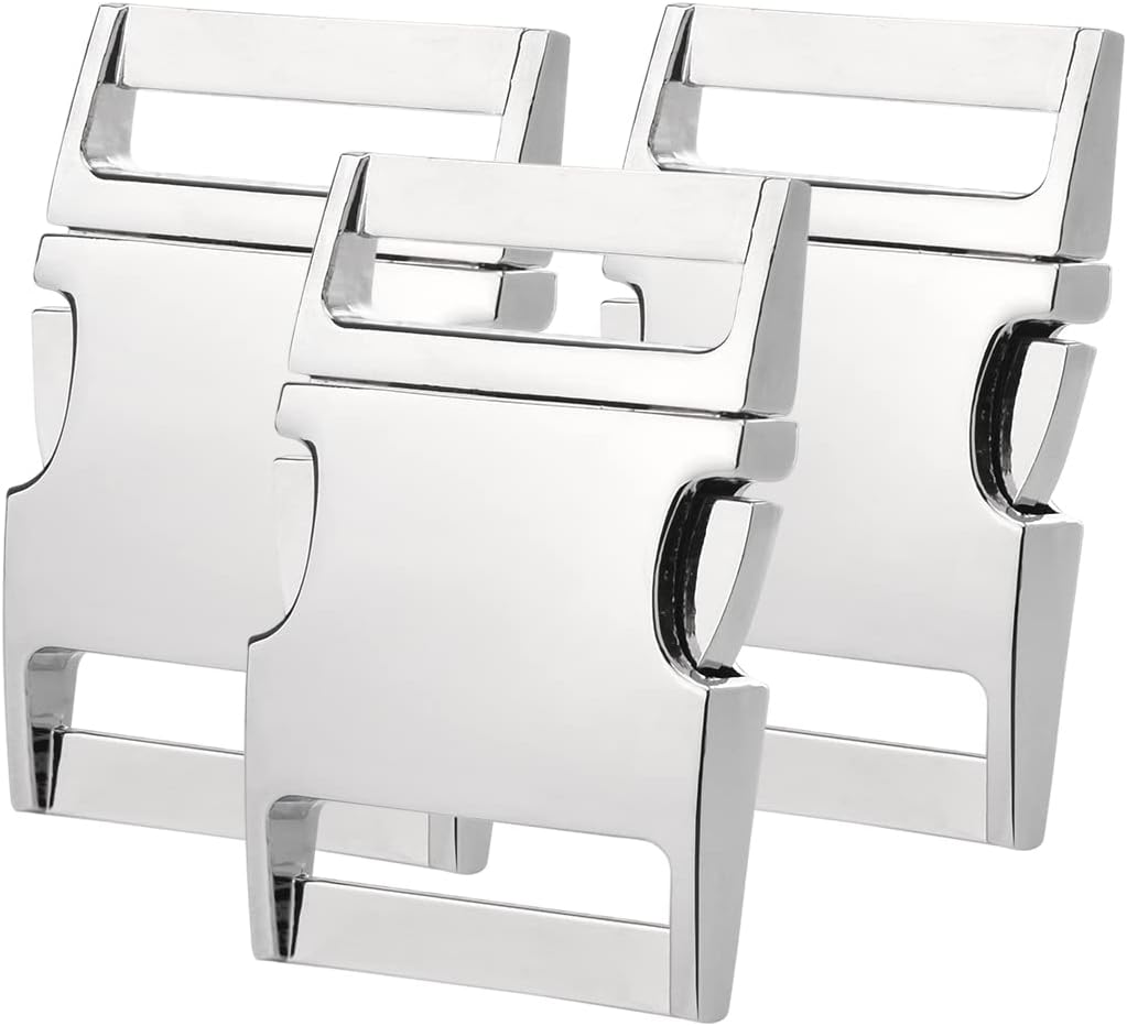 5 Pack Size Pick 3/4" Side Release Buckle Metal Silver Pets Collar Harness Webbing Strap Backpack Bag Leather Craft Parts Accessories #FLQ102 (3/4"(20.5mm) Flat)
