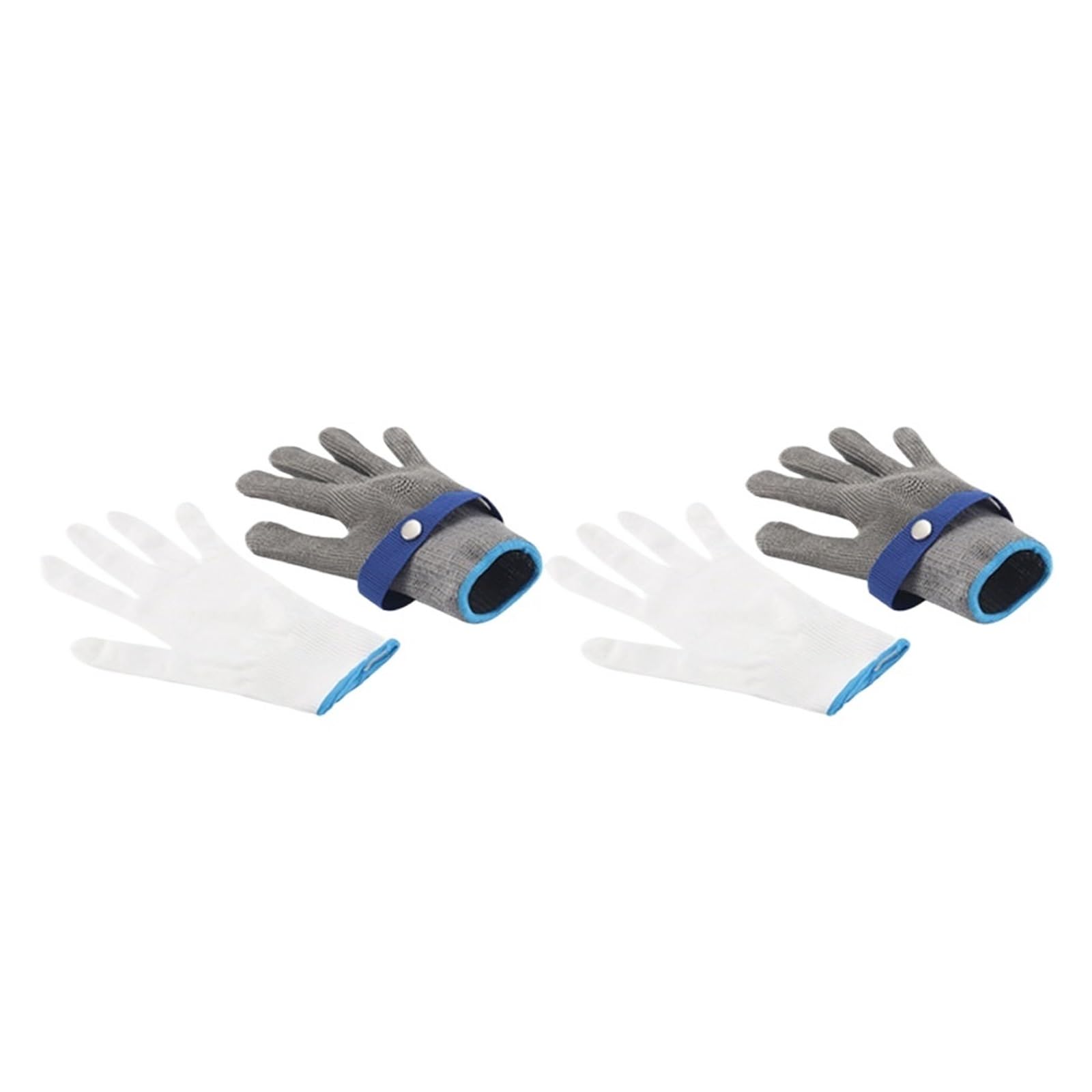 Gants En Acier Inoxydable Résistants Aux Coupures, 1 À 4 Pièces, Gants De Sécurité For Le Travail, Maille Métallique, Anti-coupure, For Le Travail Du Jardin (Color : 2PCS, Size : L)