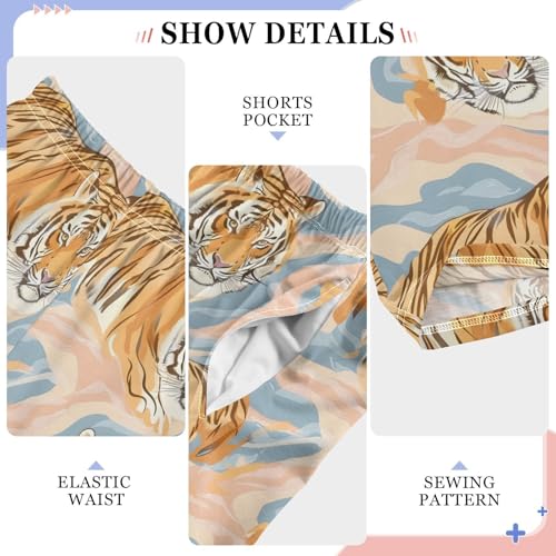 Pajama Pants Tigers Wave Background PJ Bottoms Sleepwear Lounge Sleep Pant with Pockets4