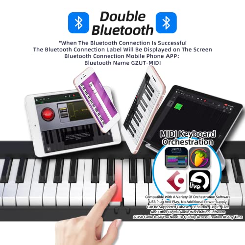 Finger Dance Folding Piano 88 Key Keyboard Digital Piano With Midi Portable 88 Key Full Size Upgrade Wood Grain Semi-Weighted Keyboard Piano With Lighted Keys For Beginners #TOP3