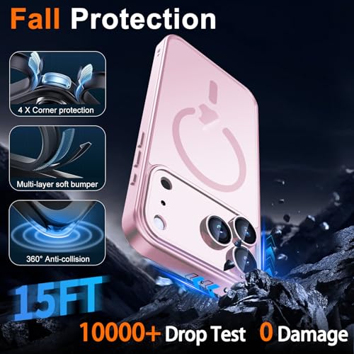 Image of Magnetic for iPhone 17 Pro Case with Privacy Screen Protector, Pink