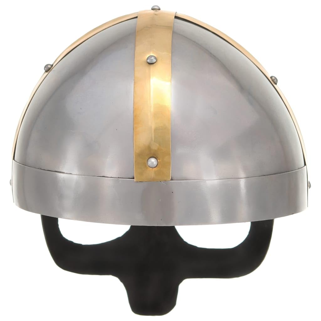 Genérico Réplica de Casco Vikingo Antiguo Larp Acero Plateado,Arte y Ocio,Hobbies y Artes Creativas,Coleccionables,Armas coleccionables,Multicolor,1.53 kg,286236