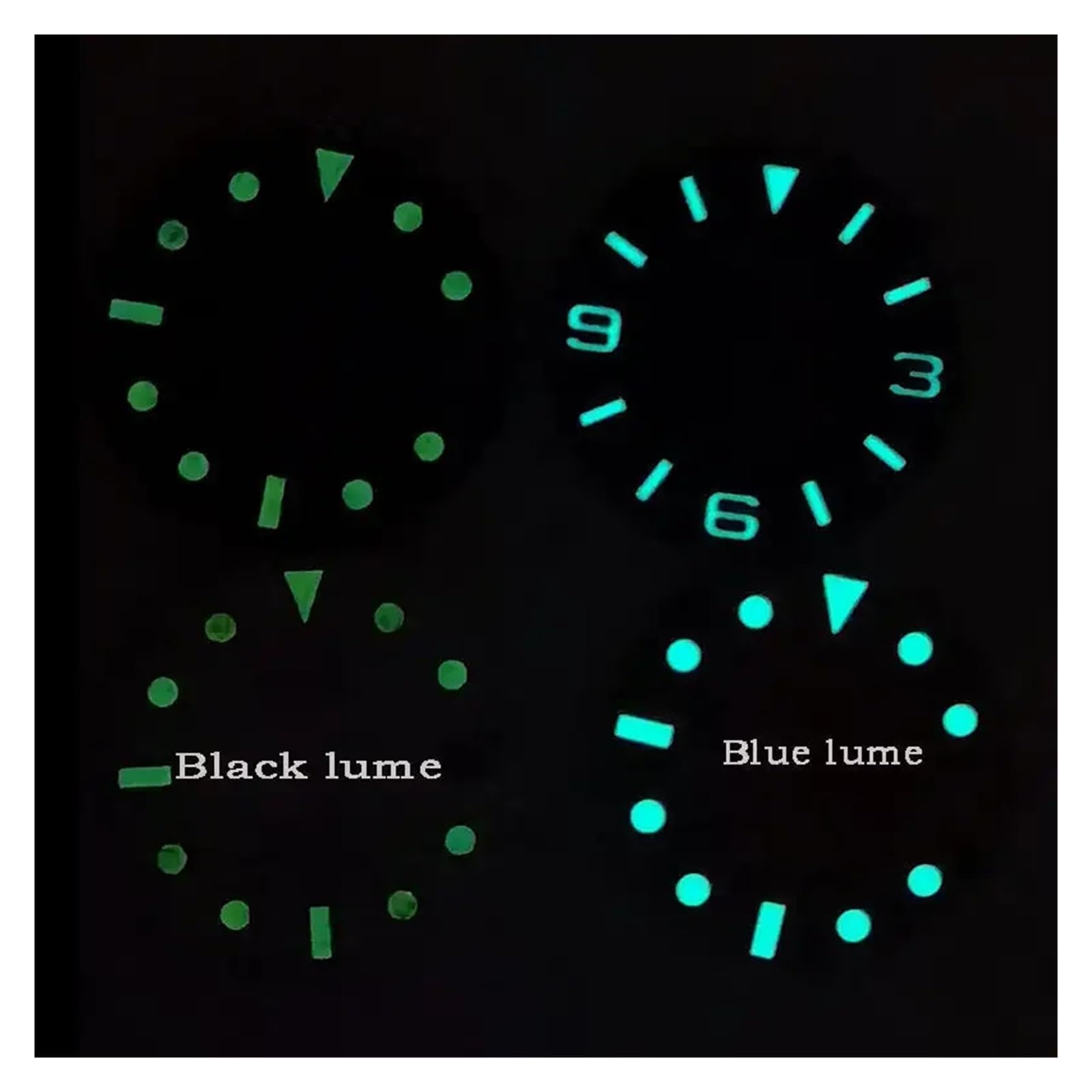 Generisch Karbonfaser-MM-Zifferblatt, 28,5 mm GMT-NH34-Zifferblatt, schwarzes Lume SKX007 NH35