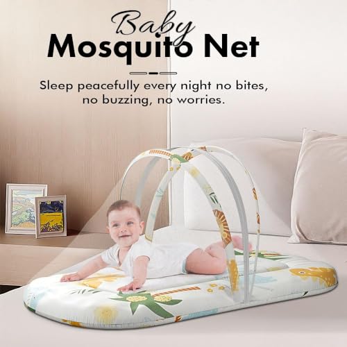 Image of StarAndDaisy 3 in 1 Baby Mosquito net for Sleeping - Newborn, Mosquito net for Baby /Toddler Soft and Comfortable Bed for 0-12 Months /Washable Cotton Design -Safari Print