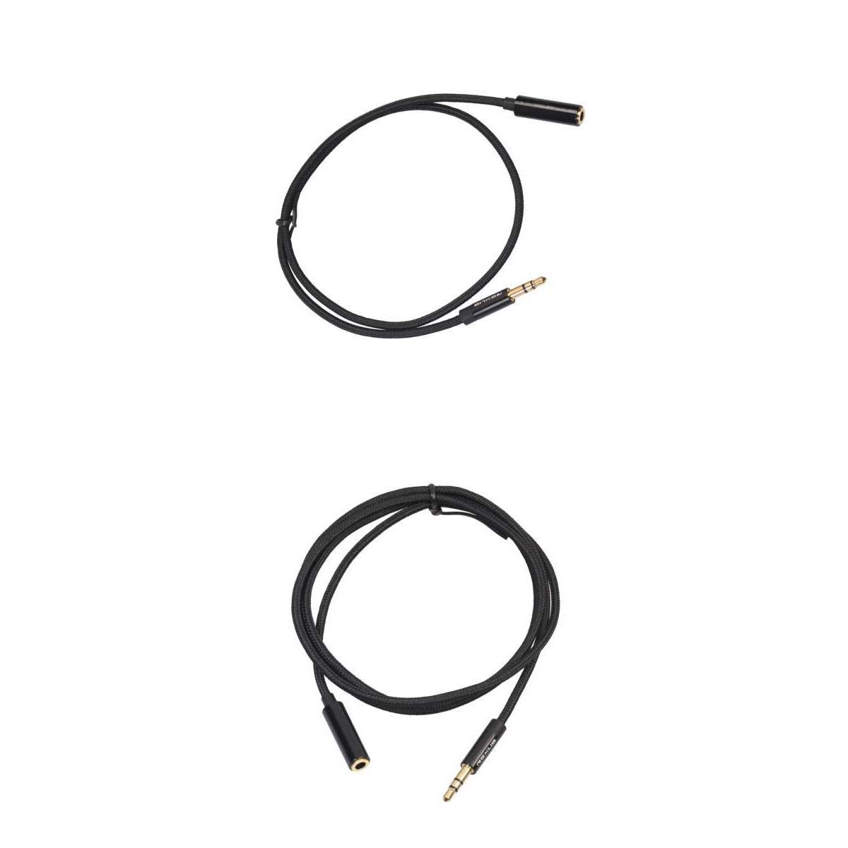 merishopp 2 pcs headphone extension cable 3.5mm jack male to female aux cable black|cell phones & accessories | cell phone & smartphone parts
