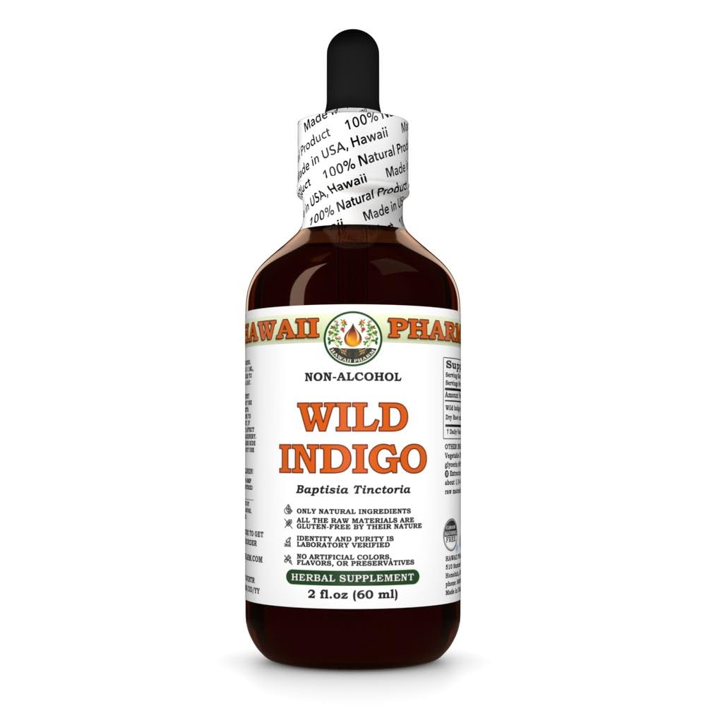Hawaii Pharm Wild Indigo Root Alcohol-Free Extract, 2 fl oz 2 Fl Oz (Pack of 1)