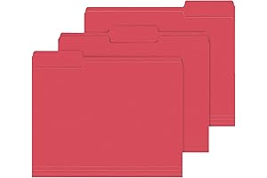 PANDRI 120 Pack Red File Folders