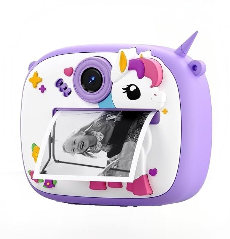 Instant Photo Camera for Kids with Print – Thermal Printer Toy with Non-Sticky Paper Rolls (1 in-Built+1 Extra), 1080p Video, Games, Rechargeable – Gift to Boys & Girls Ages 6–12 (U Purple)-image-29