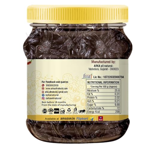 Image of Arka All Natural Kokum Candy Teekha Meetha - Sweet & Spicy | Tangy Chatpata Digestive Candy | No Preservatives | Gluten-Free | 200g Bottle