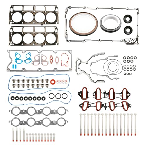 Image of Cylinder Head Gasket Set with Bolts Compatible with Chevy Silverado Tahoe Avalanche Express, Buick Rainier, GMC Envoy Sierra Savana Yukon 4.8L 5.3L V8 2002-2011 Replacement for ES72173