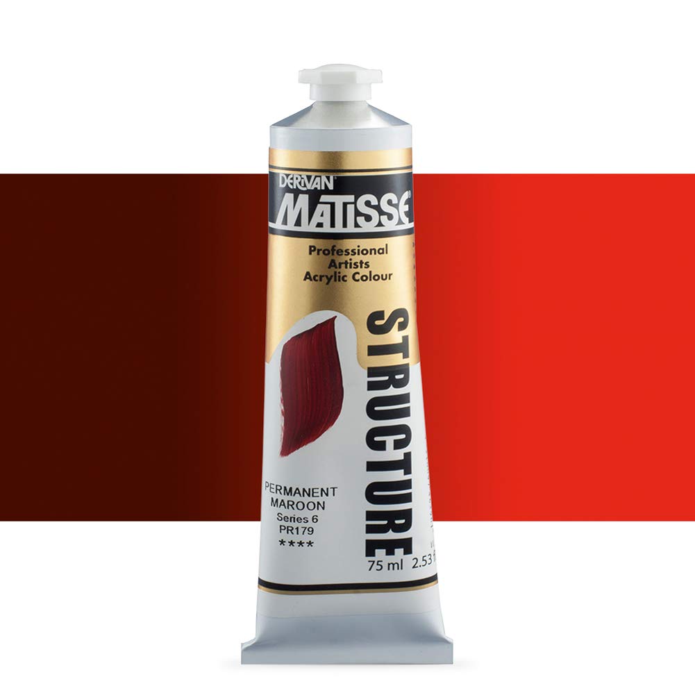 Derivan : Matisse Structure : Acrylic Paint : 75ml : Permanent Maroon