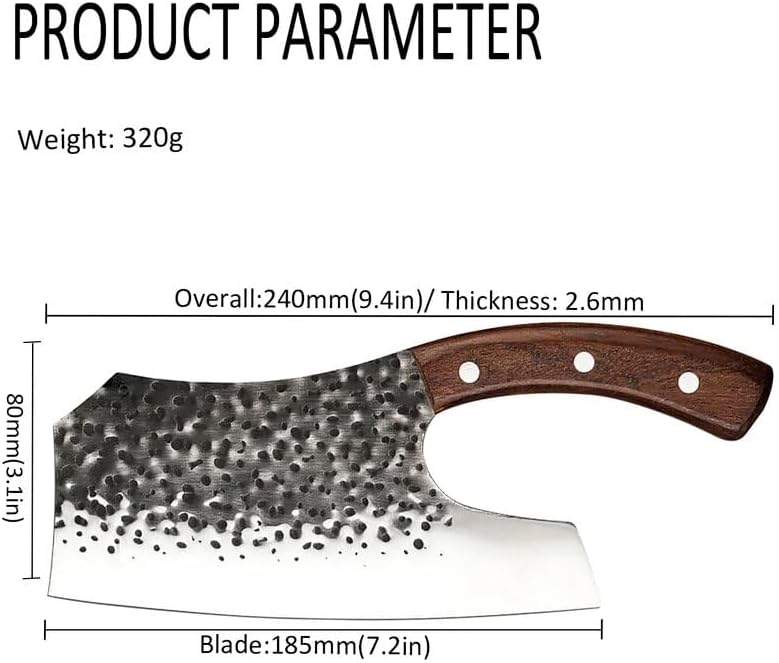 Miniatura 3 de Cuchillo de corte de carne de chef de 7.5 pulgadas, cuchillo de cocina forjado de acero inoxidable profesional, cuchillo de chef profesional para