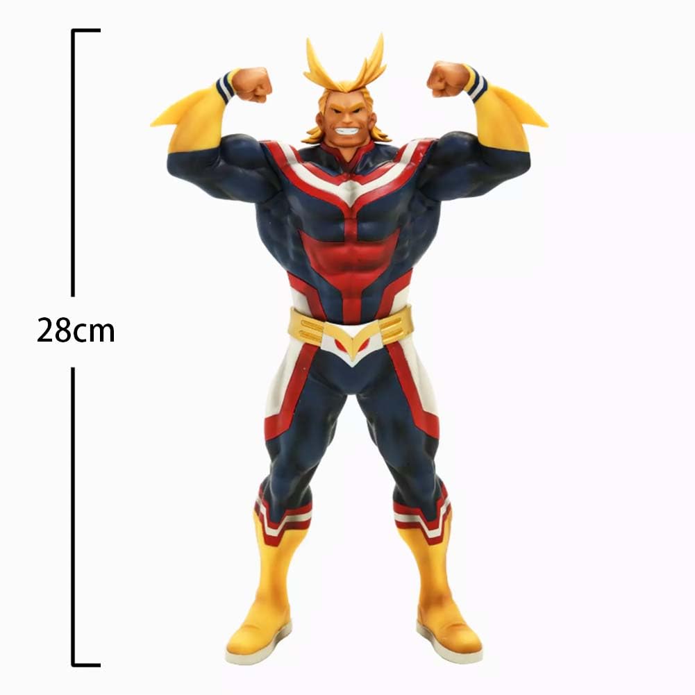 MHA Anime ALL MIGHT Figura de personaje de acción ALL-MIGHT estatua de personaje de acción modelo de anime, figura de acción de anime, adornos de escritorio coleccionables, 28 cm