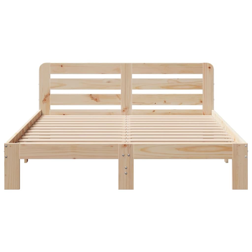 vidaXL Letto in Legno Massello di Pino 160x200 cm, Telaio con Giroletto, Mobili per Camera da Letto