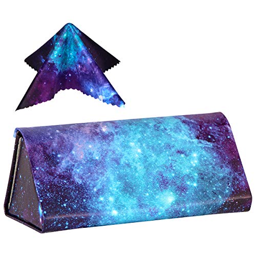 Image of Foldable Glass Sunglasses Case, Leather Portable Eyeglass Case for Men & Women