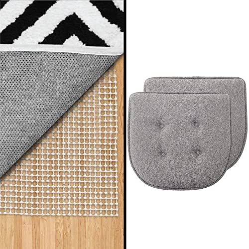 Gorilla Grip Rug Pad Gripper and Tufted Chair Pads Set of 2