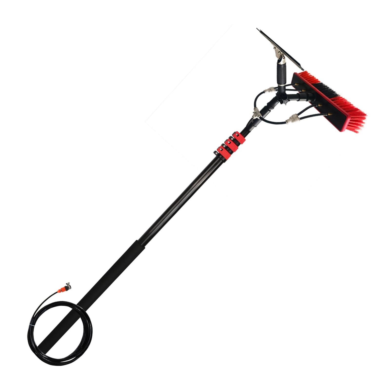 Poteau de nettoyage de vitres 5m avec brosse télescopique pour panneau photovoltaïque