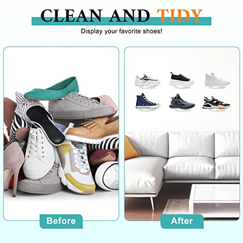 Myqqhbs 6 Pack Schwimmende Schuh Regale, Transparente Acryl Schuh Regale Montiert EIN der Wand, für die Anzeige Von SammlerstüCken für Schuhe und Sneaker