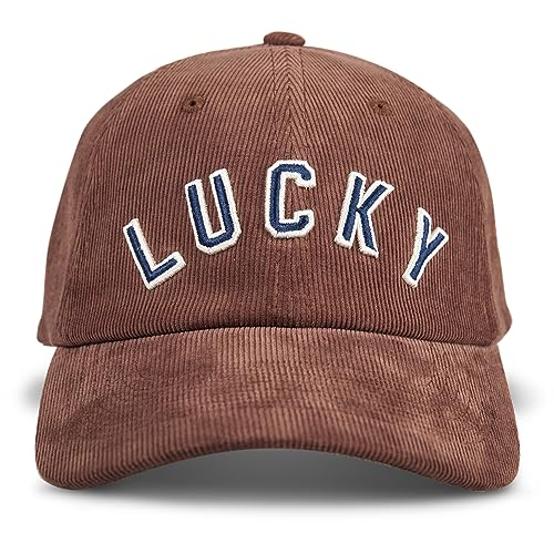 Lucky Brand Classic Cotton Adjustable | Dad Hat | Baseball Cap | Golf | Fishing | Low Profile | 5 Panel Design, Corduroy - Cognac