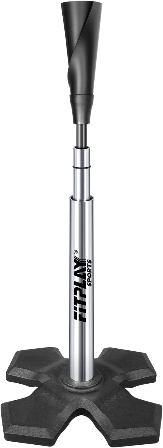 Pro Hitting Tee - Premium Batting Tee for Baseball/Softball with Weighted Base,Flexible Rubber Top, Aluminum Baseball Tee, Easy Adjust Height 24"-46" Softball Tee For All Age & Skill Level Players