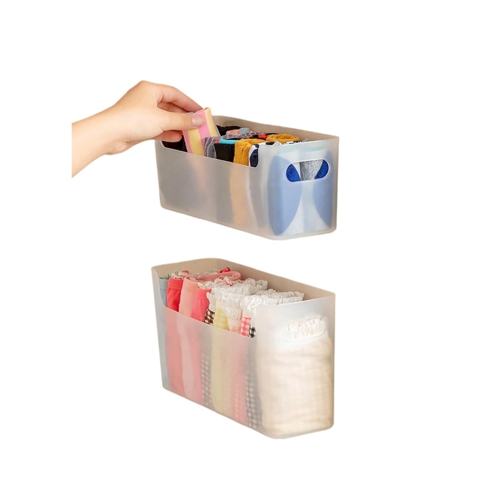 Pudełko do przechowywania bielizny, Szafy na ubrania Organizator Box naścienny bielizna biustonosz skarpetki pudełka do przechowywania(Transparent 2pcs)