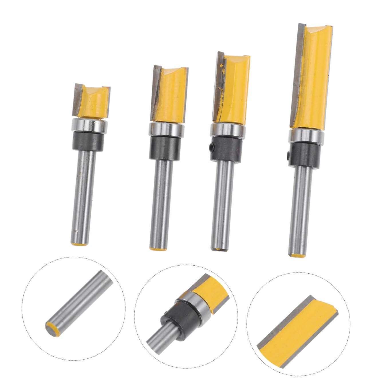 Operitacx 3 Set punta per fresa mola punta del router fresa per rifilare a filo punte del router taglierini Particelle punte di rifinitura a filo del cuscinetto frese da intaglio