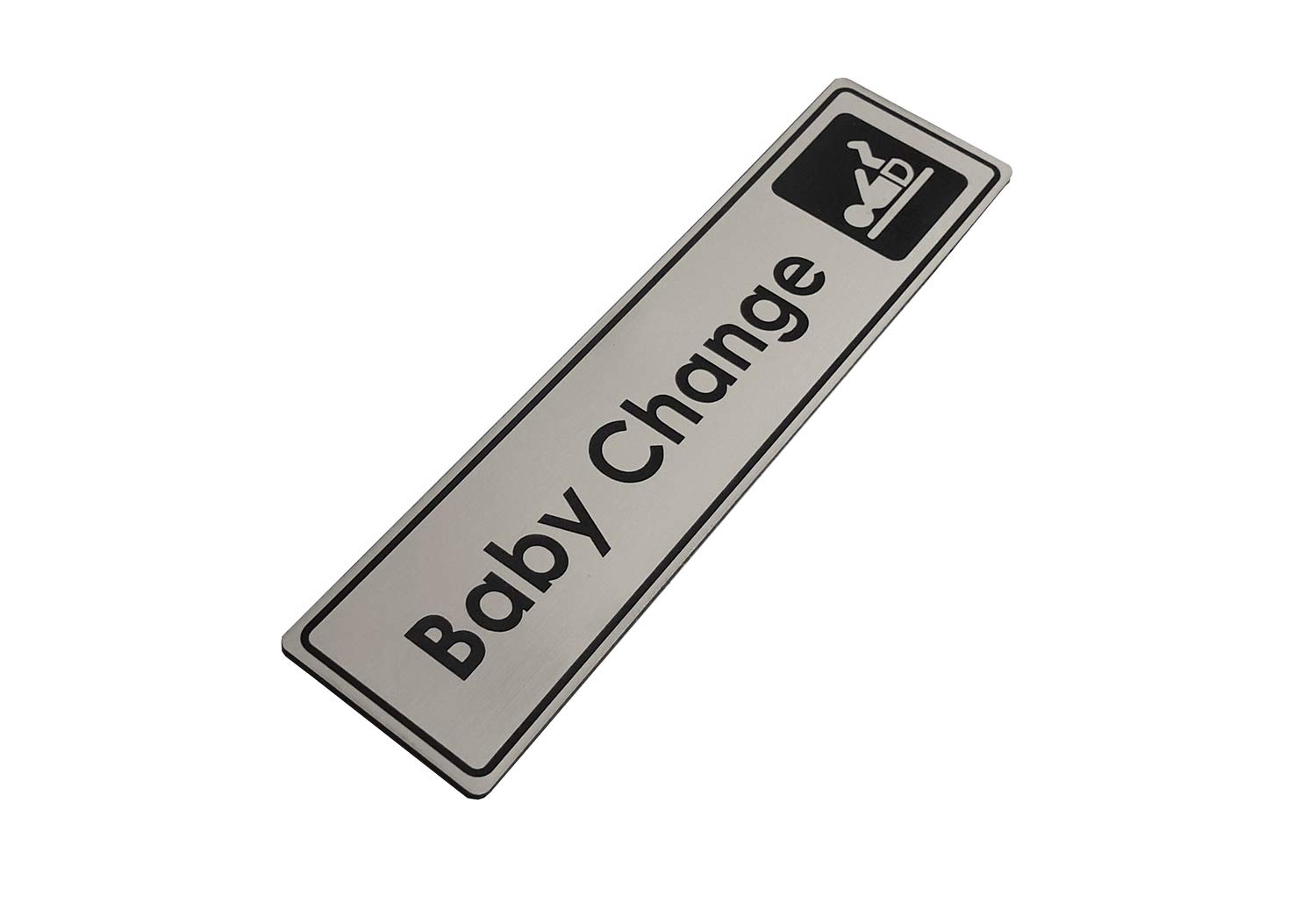 SILVER Baby Change Door Sign for Business Restaurants, Bars, Cafe, Hotels, 5cm x 19.5cm - Image 4