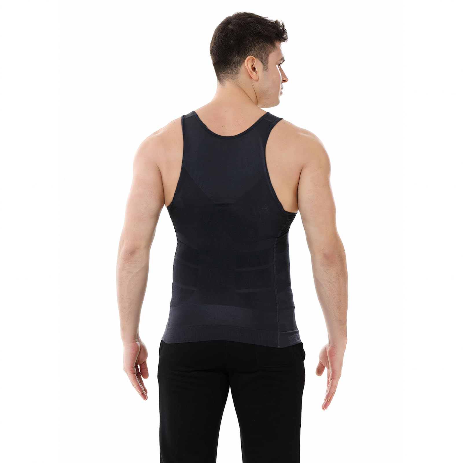 TopTie 5 Camisetas Interior de Tirantes elástica con Faja Reductora de Hombre Camisetas de Compresión Chaleco Adelgazar