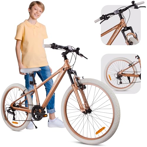 sun baby Jungenfahhrad 24 Zoll von 8 Jahre, Verdant Rowan Jungen Bike mit 7...