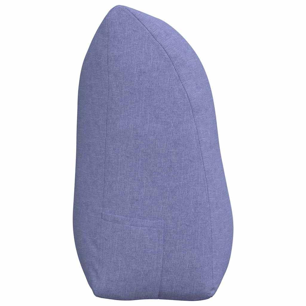 Rückenkissen 100 x 24 x 50 cm, Ergonomisches Sofakissen in Jeansblau, Weiches Lesekissen für Bett & Wohnzimmer, Dekokissen mit Samt-Optik & abnehmbarem Bezug