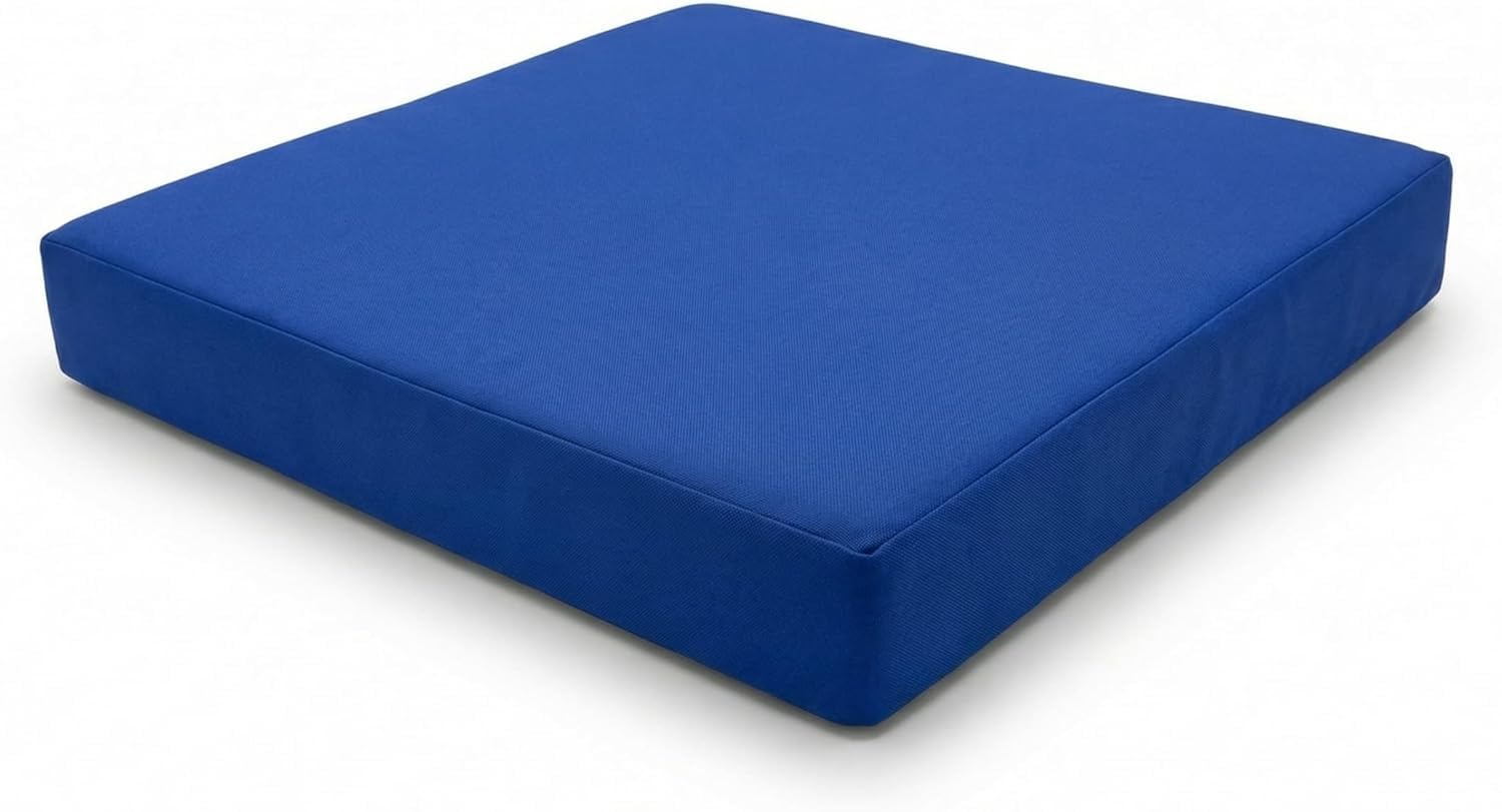 MOTHER LAND Waterproof Seat Pad Indoor & Outdoor Garden Rattan Furniture Foam Pad with Removable Zipper Cover 4cm Thickness (51 x 51 cm / 20" x 20", Royal Blue) — image 1