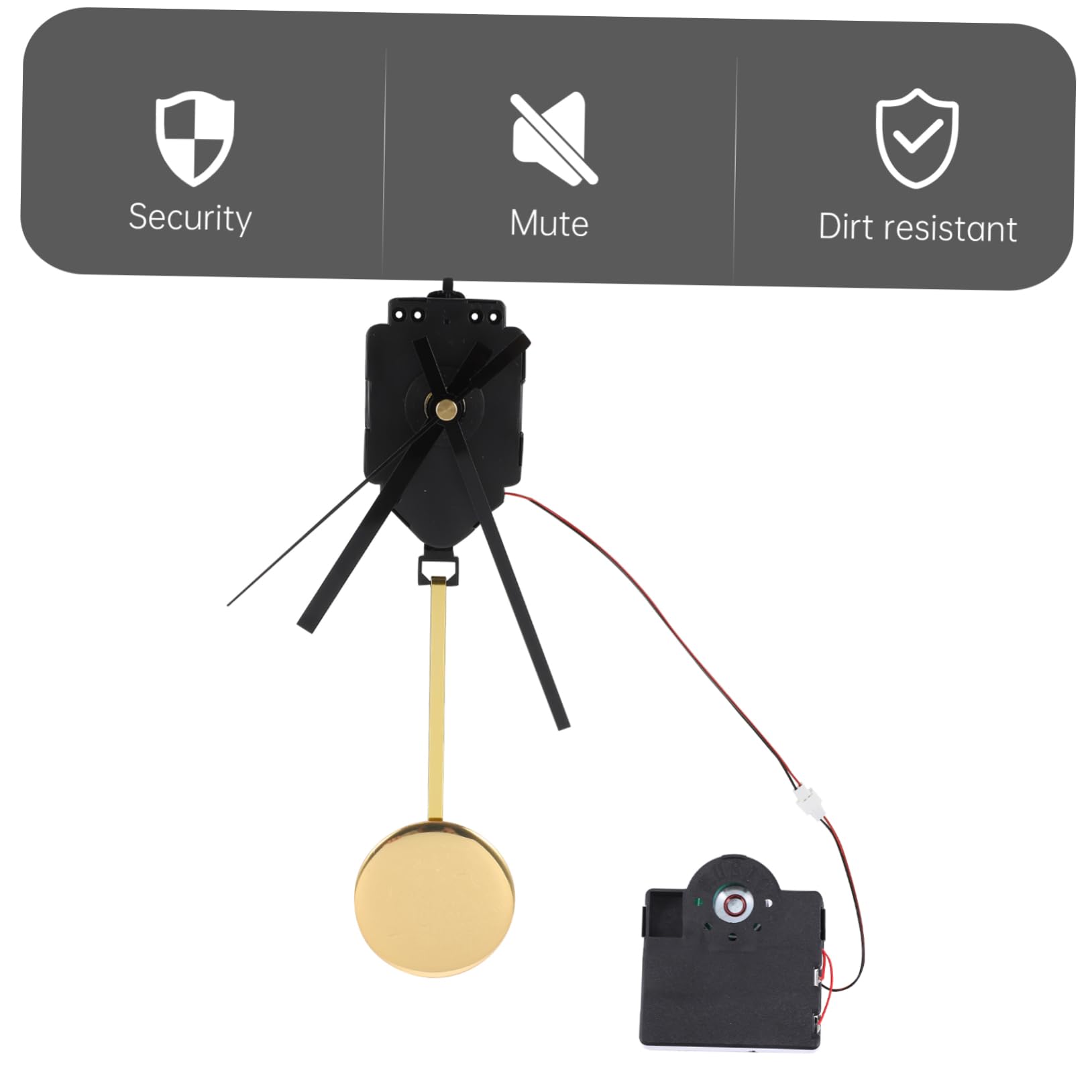 Mécanisme à Quartz Pour Horloge Coucou - Remplacement Facile, Son Coucou Horaire, Alimentation 3 Piles C, Plastique Noir