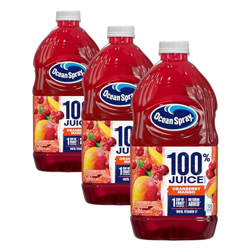 Image of Ocean Spray 100% Juice Cranberry Mango Juice Blend, 64 Fl Oz Bottle (Pack of 3)