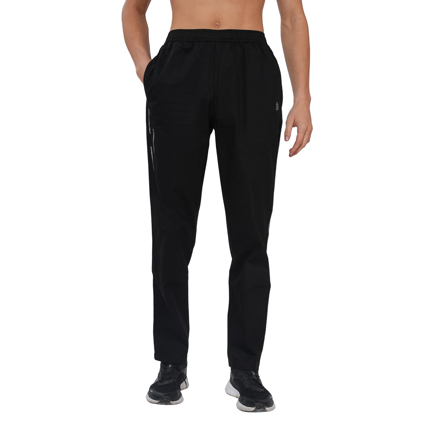 bonjour Men Track Pants with Side Piping and Elastic Waistband Black-picture-30