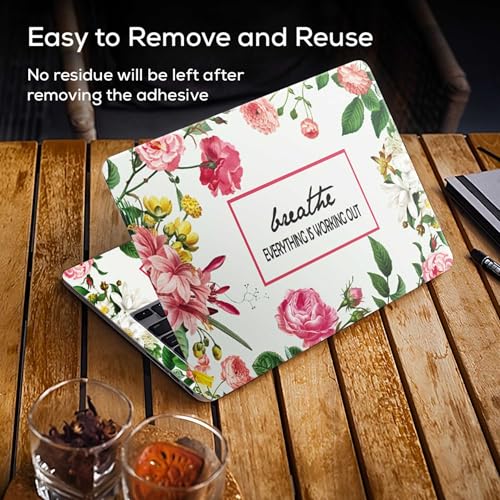 Image of Galaxsia Floral D20 Full Body Vinyl Laptop Skin /Sticker /Cover Upto 15.6 Inches Laptops Laminated-Removable-HD Quality Compatible for Hp-Dell-Sony-Lenovo-Asus etc.(15x10 Inches)