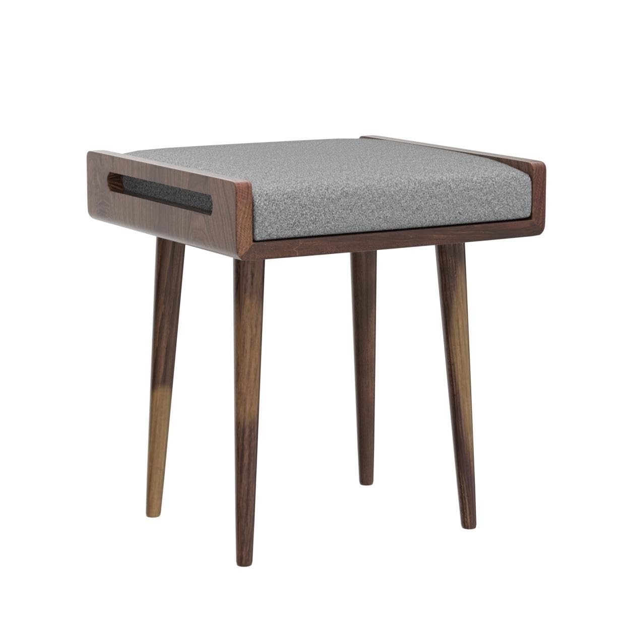 IThree Solid sheesham Wood Furniture Stool/Seat/Ottoman/Bench in Solid Sheesham Wood Stool with Cushion | Sitting Chair with Handle Natural Finish 2