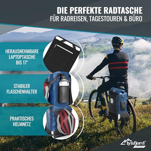Lynfjord Travel Trek 25 Fahrradtasche 3in1 - optimierte Gepäckträgertasche, Rucksack… – Ansicht 6