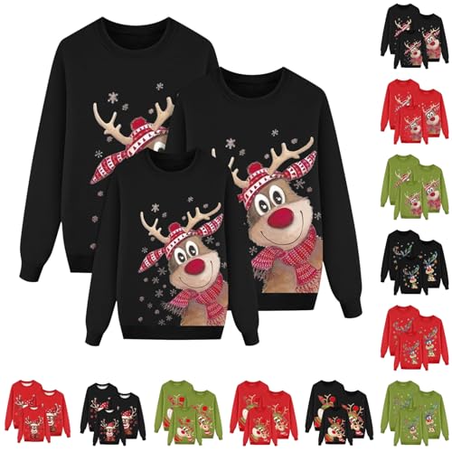 KILOXYEFRO Weihnachtspulli Damen Weihnachtspullover Familie Set 2025...