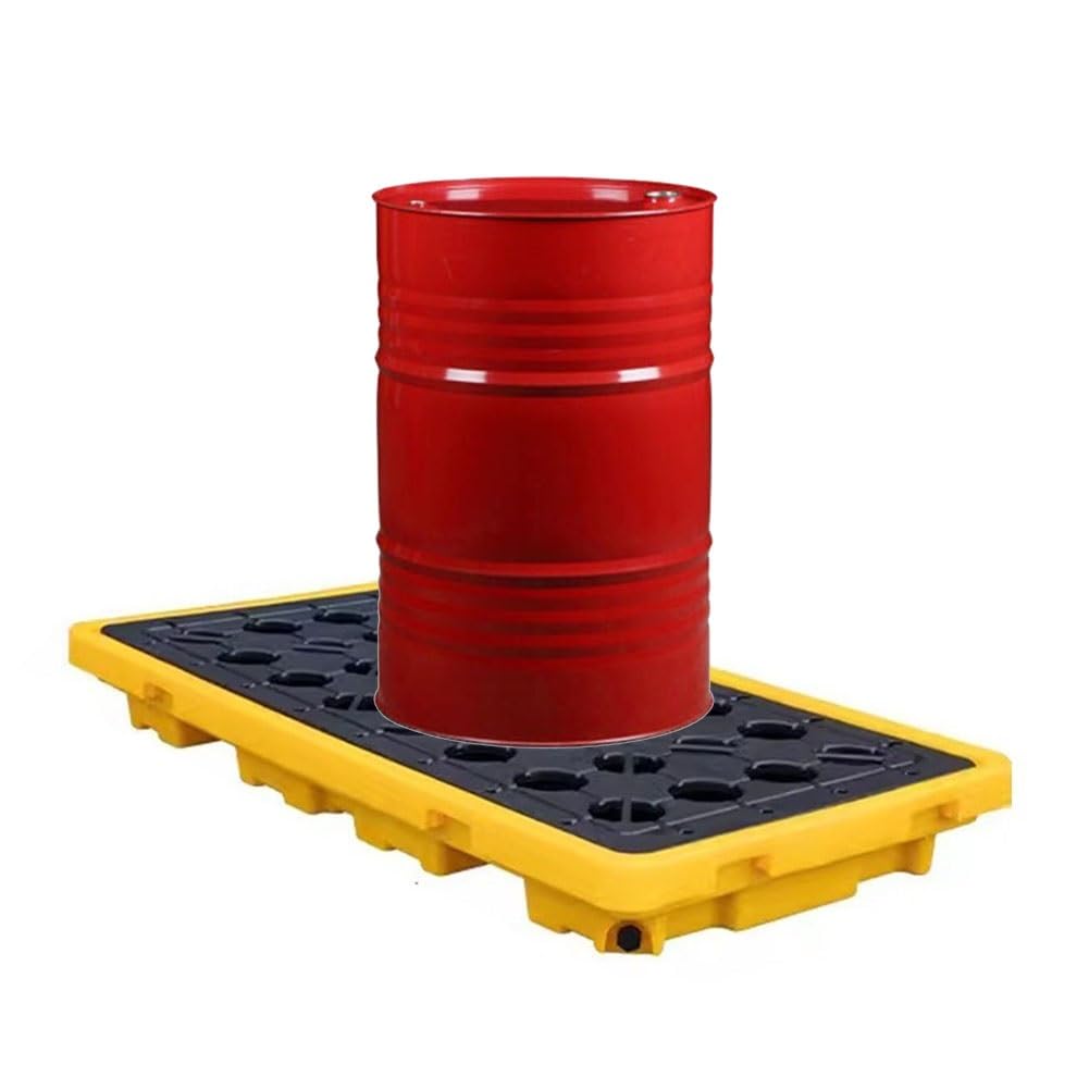 JKJZSALJ Modular Plastic Spill Containment Platform, Industrial Spill Pallet For Warehouses, 17, Heavy-Duty Design, 130X68X15Cm & 72X72X16Cm, Maximize Safety & Eff,Yellow,130 * 68 * 15cm